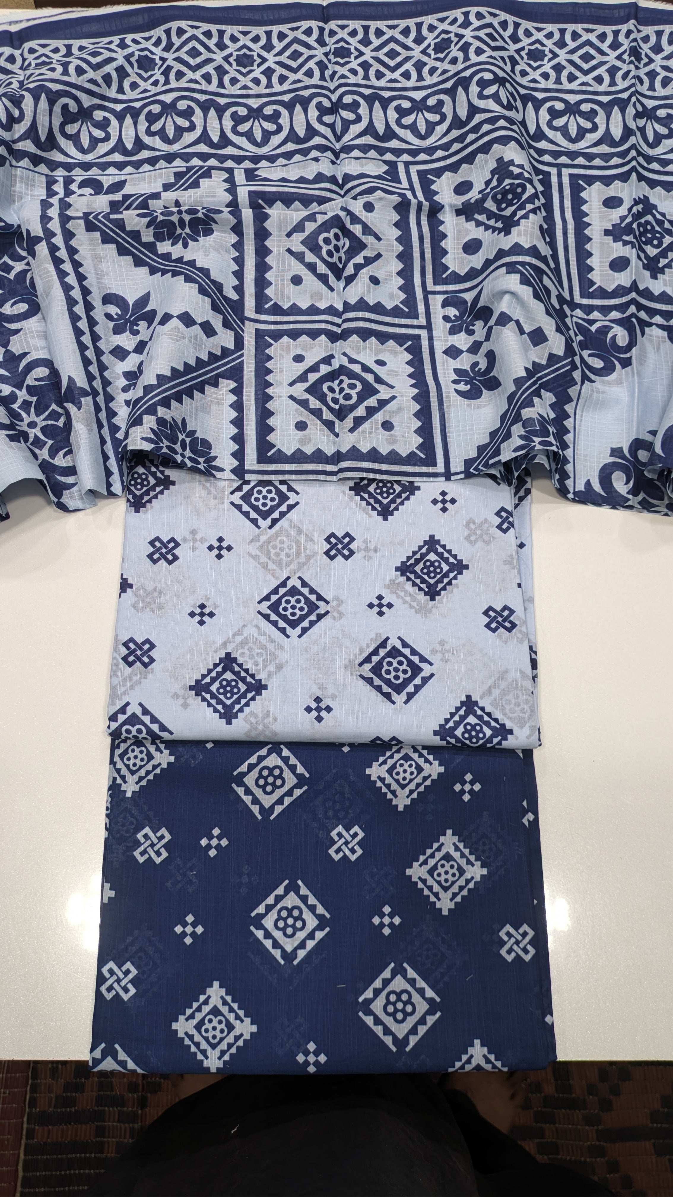 slub lawn printed 3pc