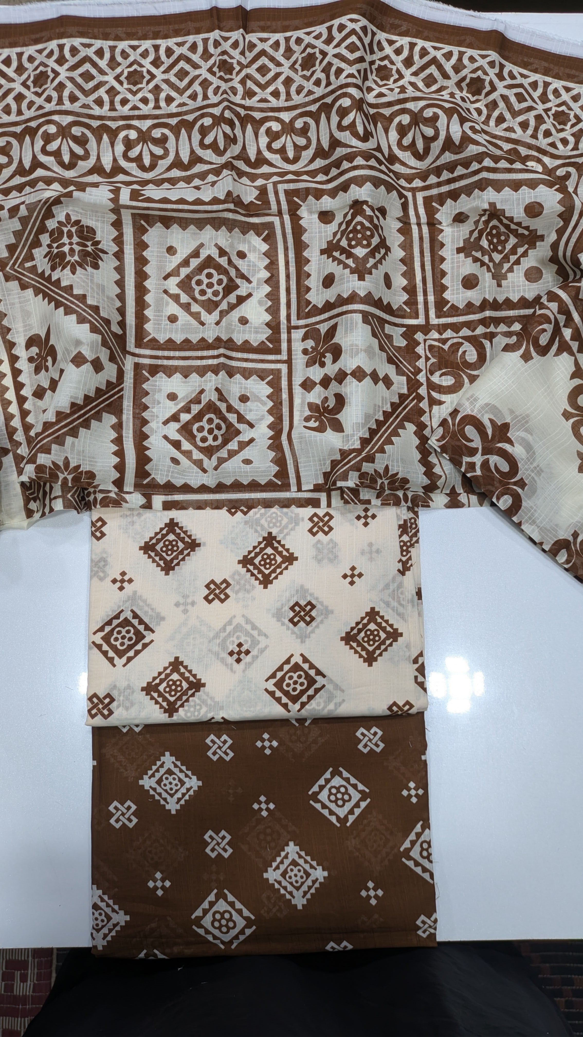 slub lawn printed 3pc
