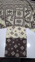 slub lawn printed  allover3pc