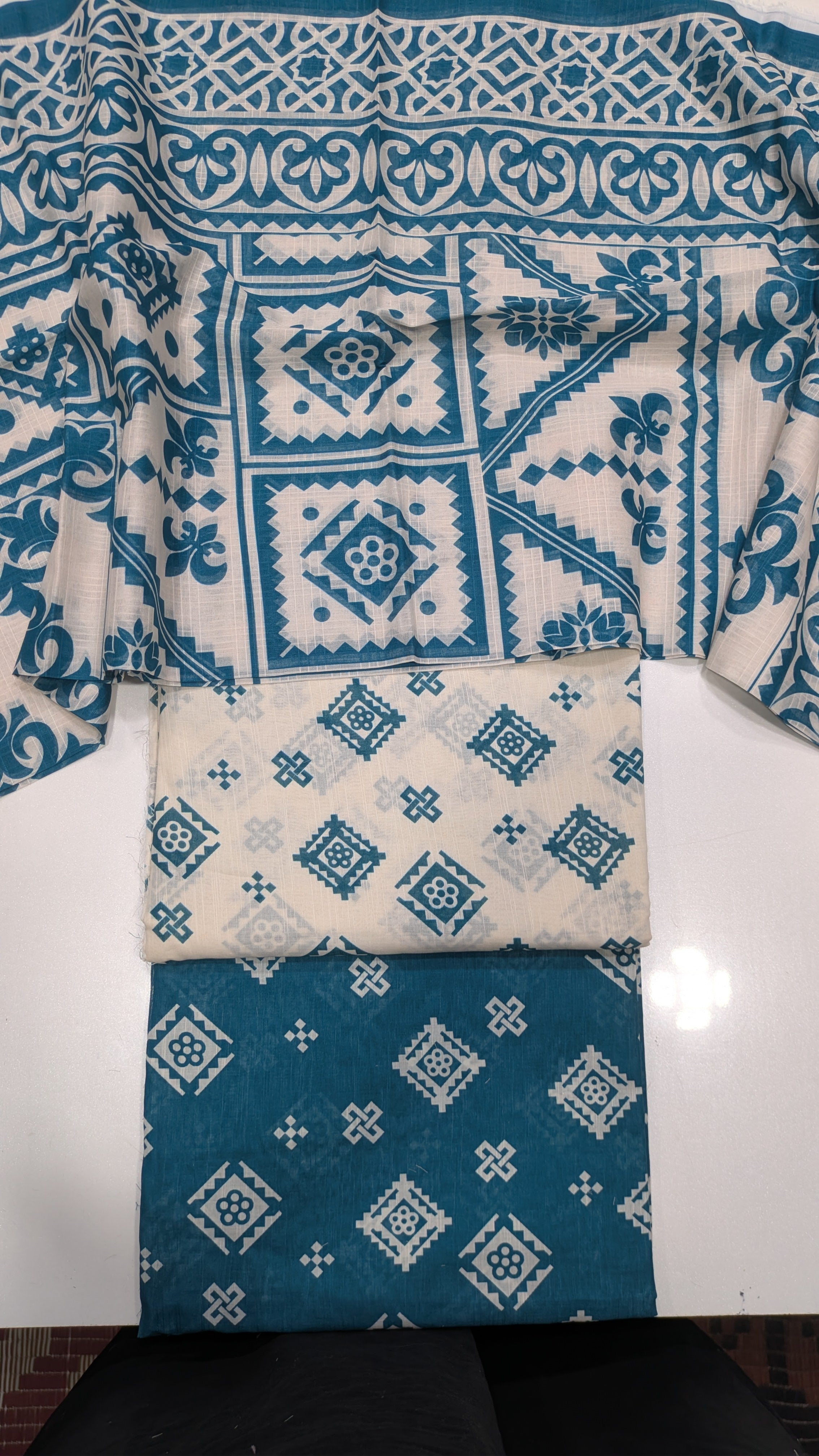 slub lawn printed 3pc