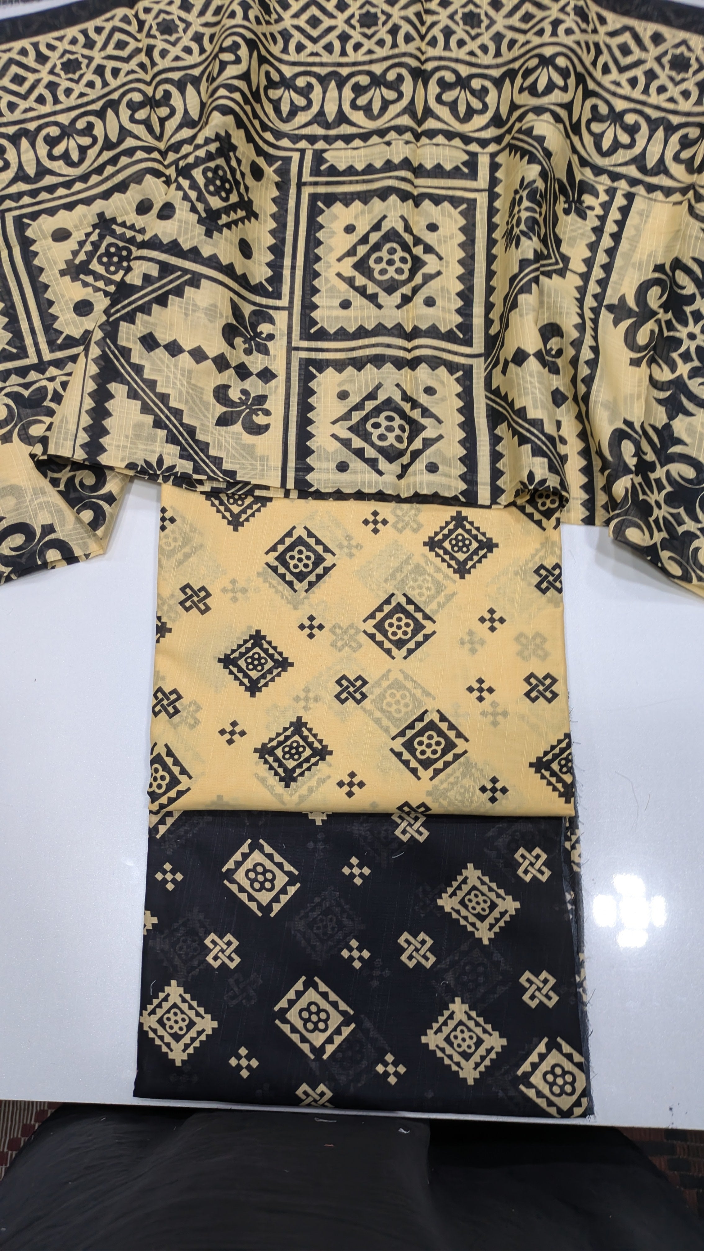 slub lawn printed 3pc